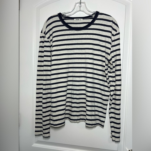 Buck Mason Tops - Buck Mason Striped Navy Grey Long Sleeve Top size Medium nautical preppy chic